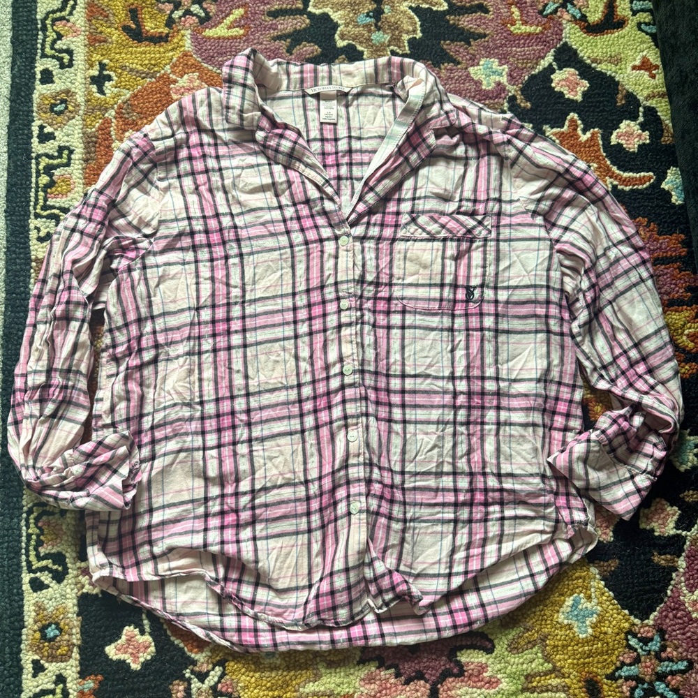 Victoria's Secret Plaid Flannel Sleepwear Top